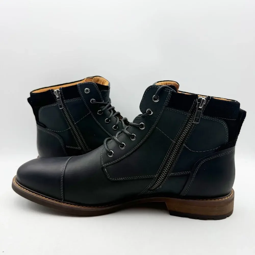 Florsheim Mens Chalet Ankle Boots US 11 Wide EU 44 Black Leather NIB